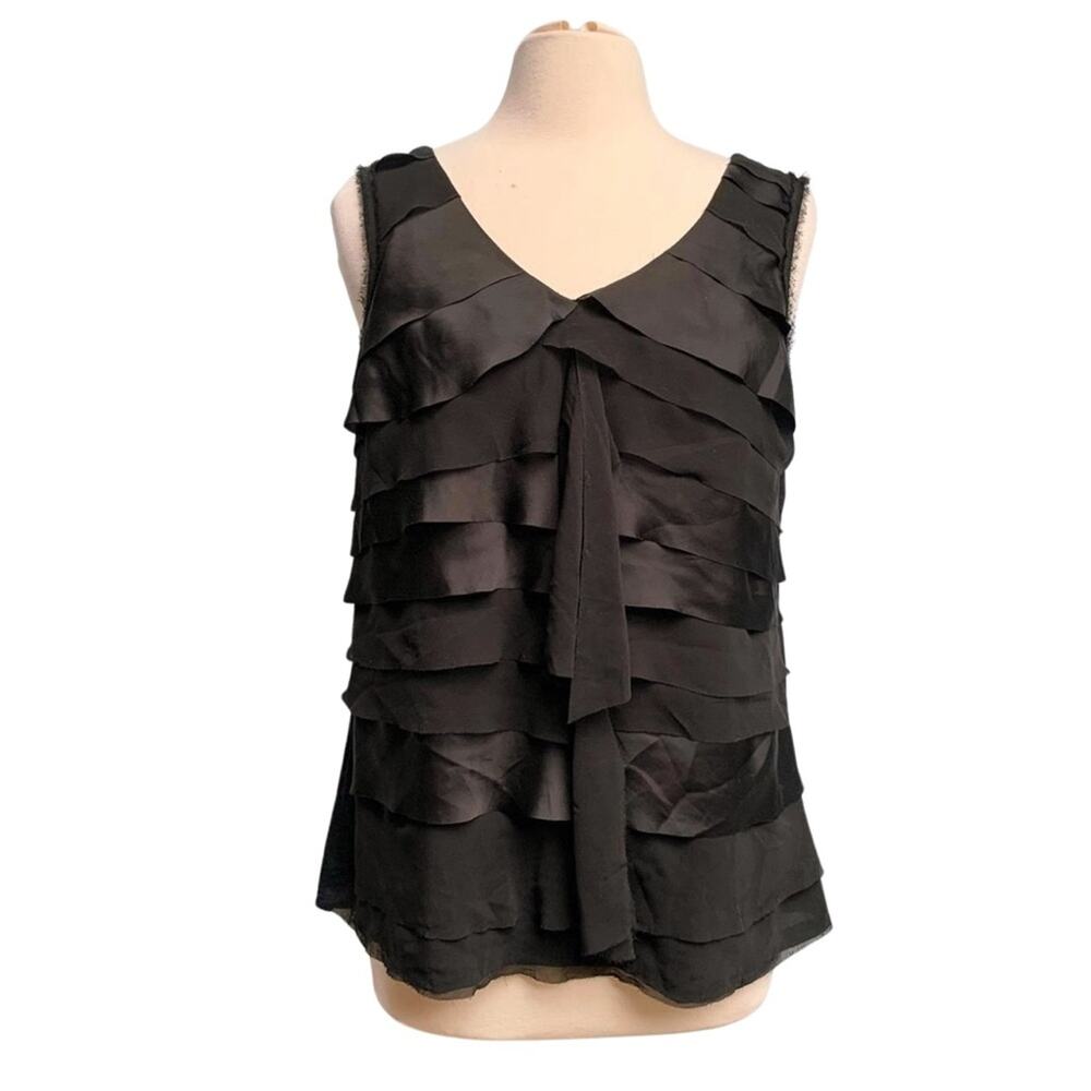 Black Tiered Ruffle Dress Top